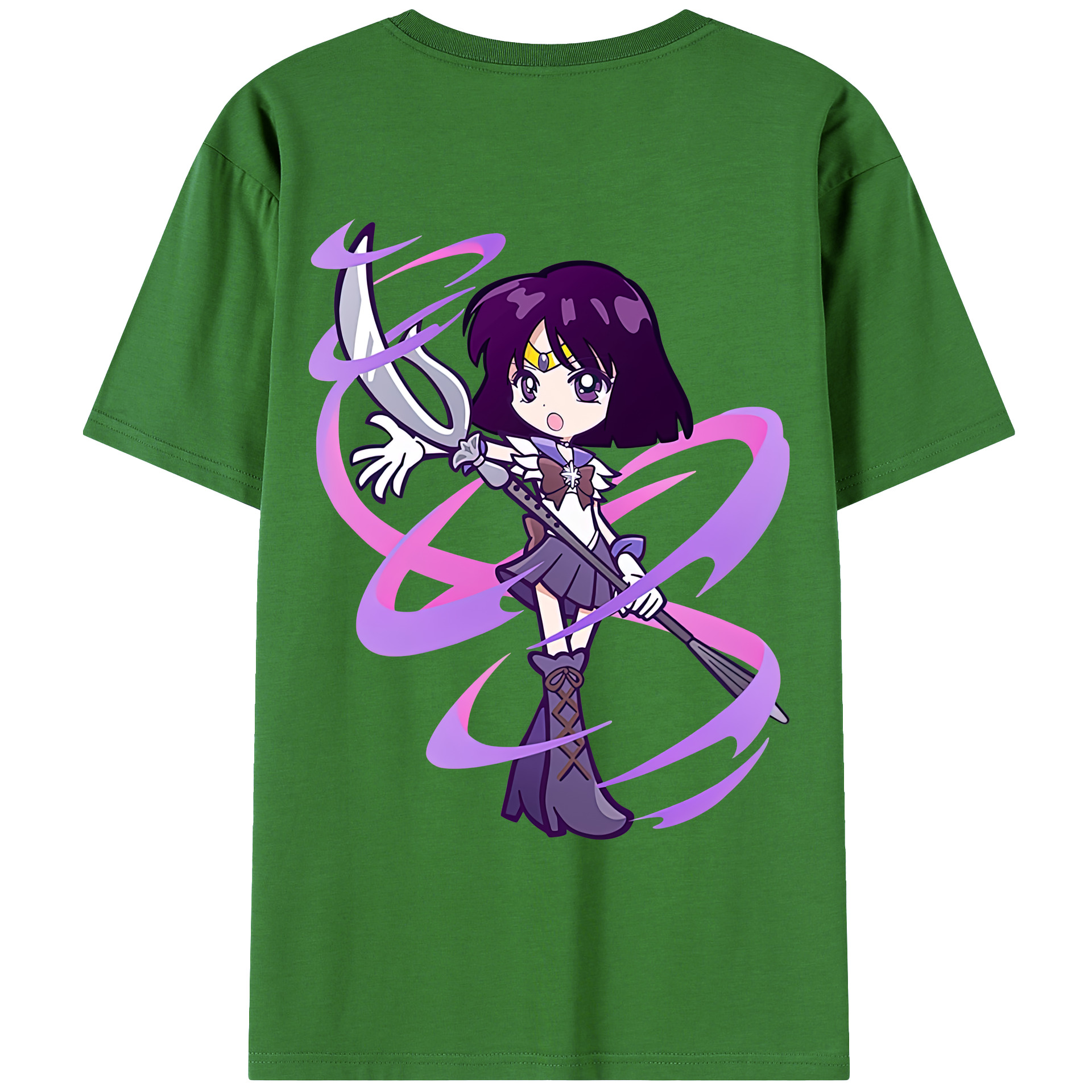 （画像用） 美少女戦士セーラームーン 土萠ほたる Sailor Moon Tomoe Hotaru （セーラーサターン；Sailor Saturn） レディース半袖Tシャツ(バックプリント)